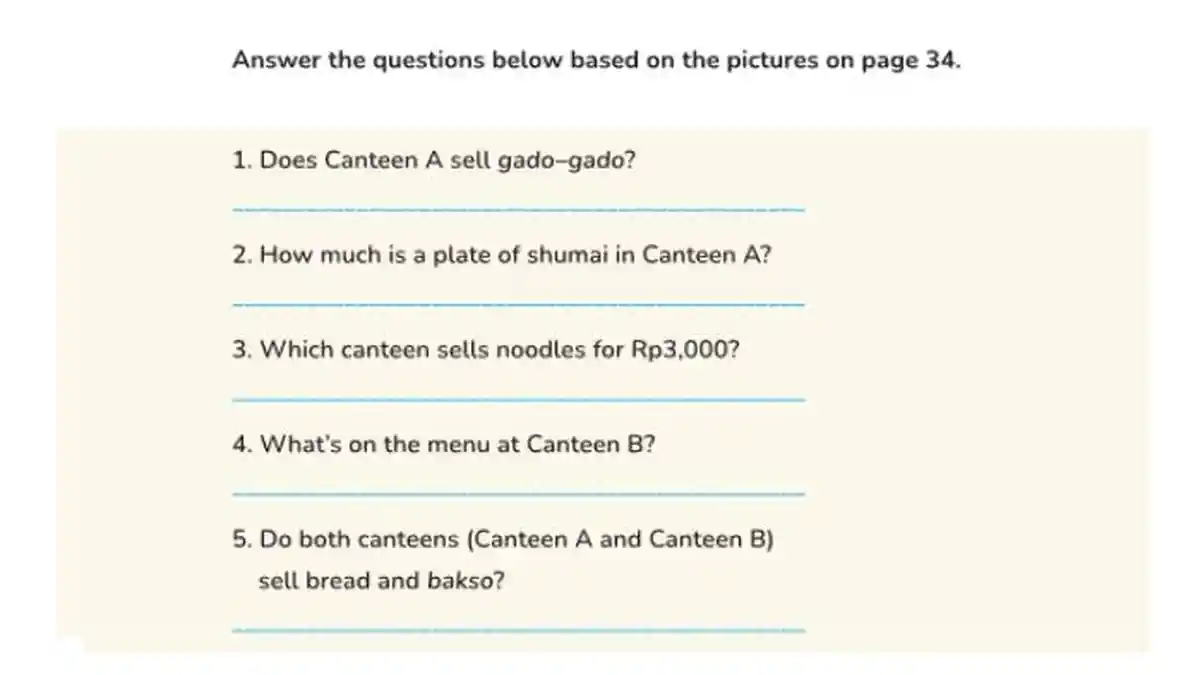 Kunci Jawaban Bahasa Inggris Kelas 5 SD/MI Halaman 35 Kurikulum Merdeka, Unit 3: How Much Is It?