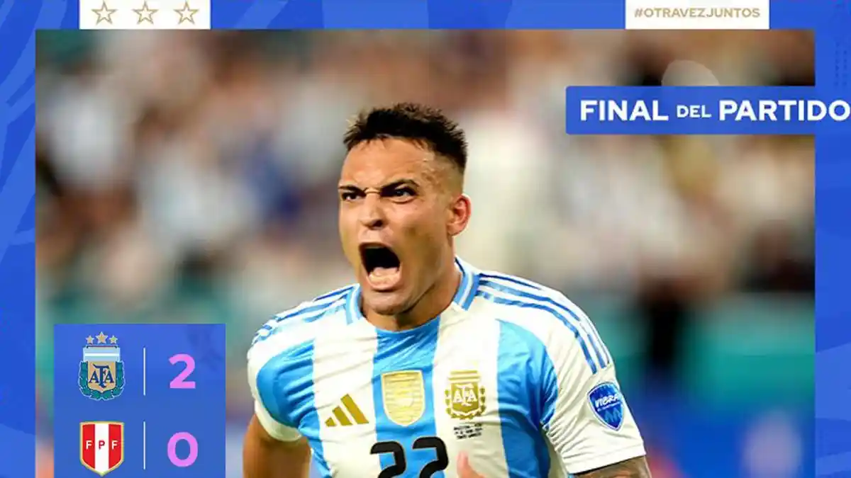 Hasil Copa America 2024, Tanpa Lionel Messi, Argentina Menang vs Peru, Lautaro Martinez Cetak 2 Gol