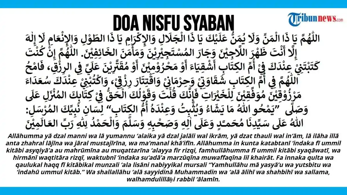 Doa Nisfu Syaban dan Artinya, Apakah Ada Tuntunannya dalam Islam ...