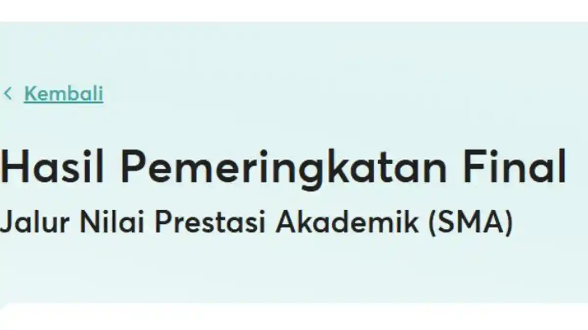 Link Hasil SPMB Jatim 2025 Jalur Nilai Prestasi Akademik SMA, Pengumuman Hari Ini Pukul 08.00 WIB