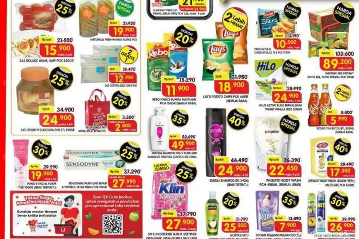 Promo Superindo Senin 15 Maret 2021, Harga Spesial Mi Instan, Sampo Diskon 40%, Snack 2 Lebih Hemat