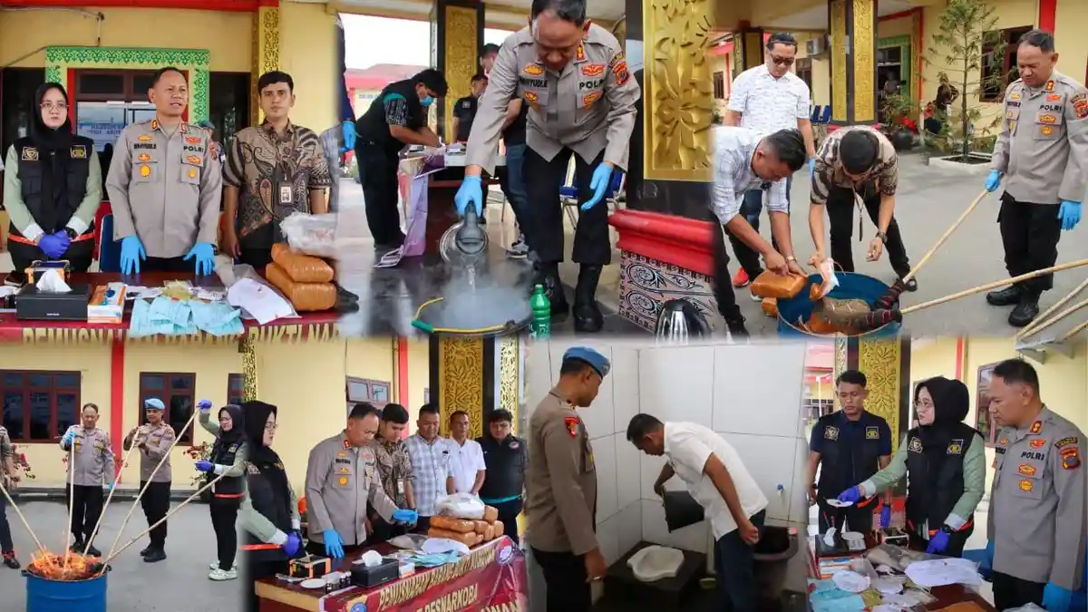 Kapolres Belawan AKBP Wahyudi Rahman Musnahkan 12,4 Kilogram Sabu dan Ganja