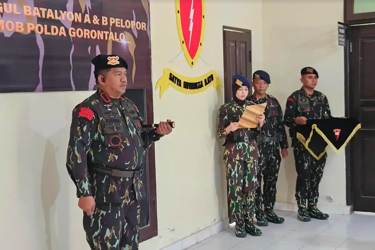 Tradisi Sakral Penyucian Tunggul Brimob Gorontalo di Momen HUT Ke-65
