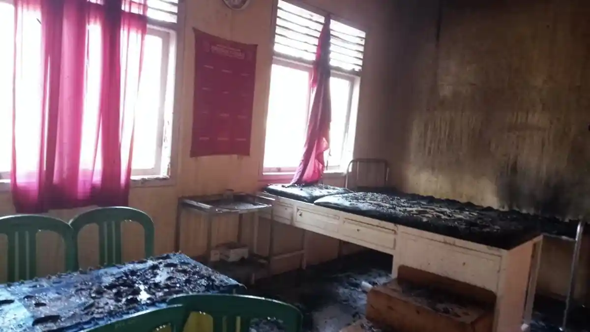 Gedung Puskesdes Pujiharjo Pringsewu Terbakar, Diduga Akibat Arus Pendek