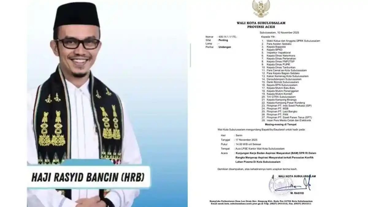 Hari Ini Badan Aspirasi Masyarakat DPR RI ke Subulussalam, Ini Agendanya 