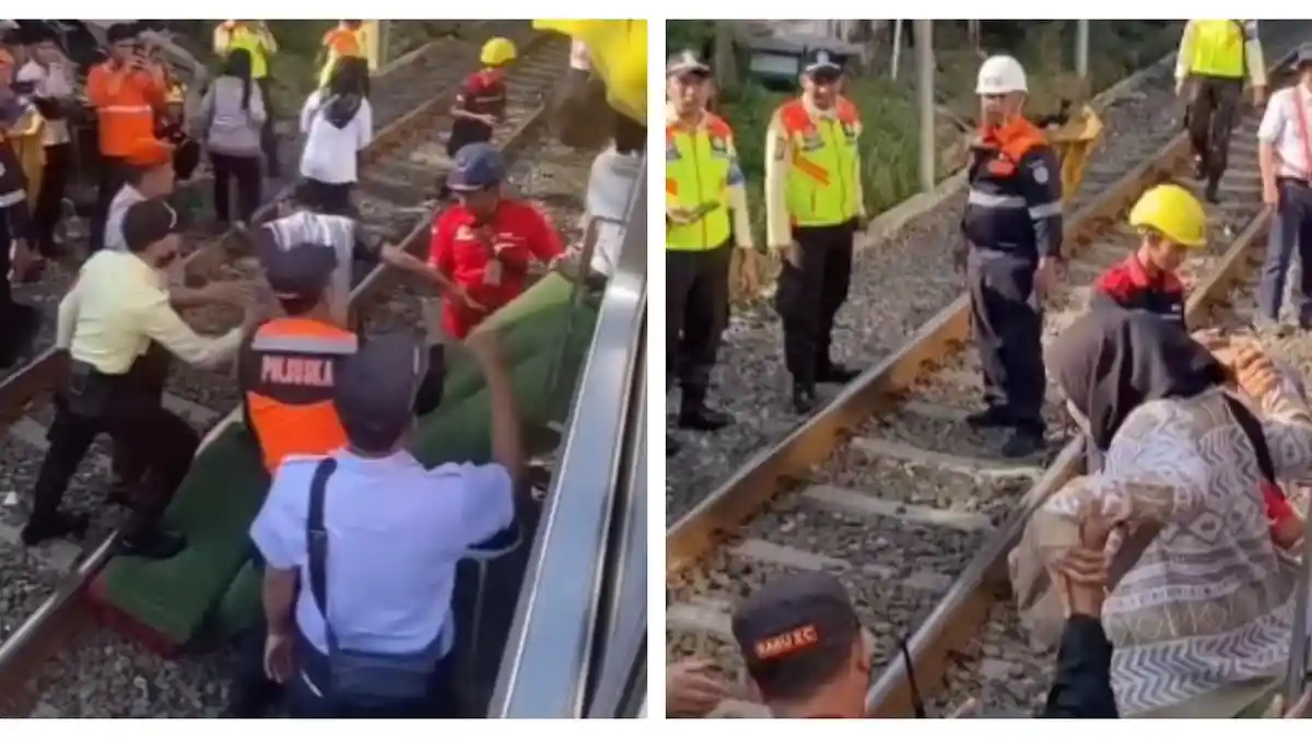 KRL Commuterline yang Anjlok di Perlintasan WTC Mangga Dua Sempat Halangi Kendaraan yang Lewat