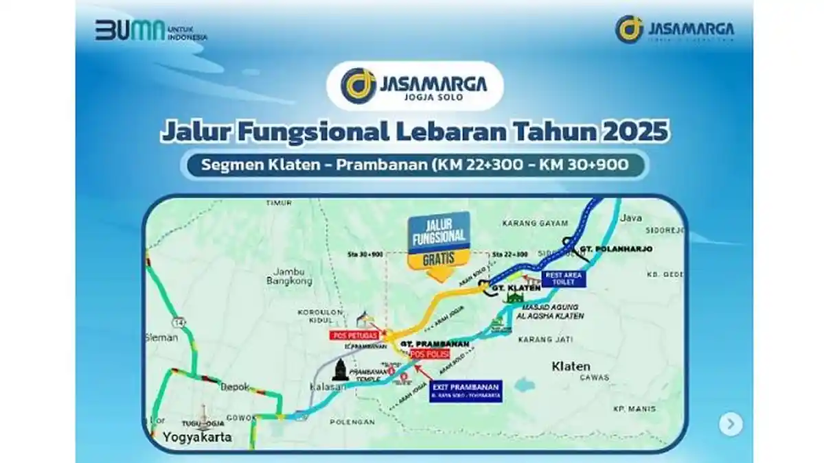 Jadwal Operasional Tol Jogja-Solo yang Dibuka hingga 7 April 2025