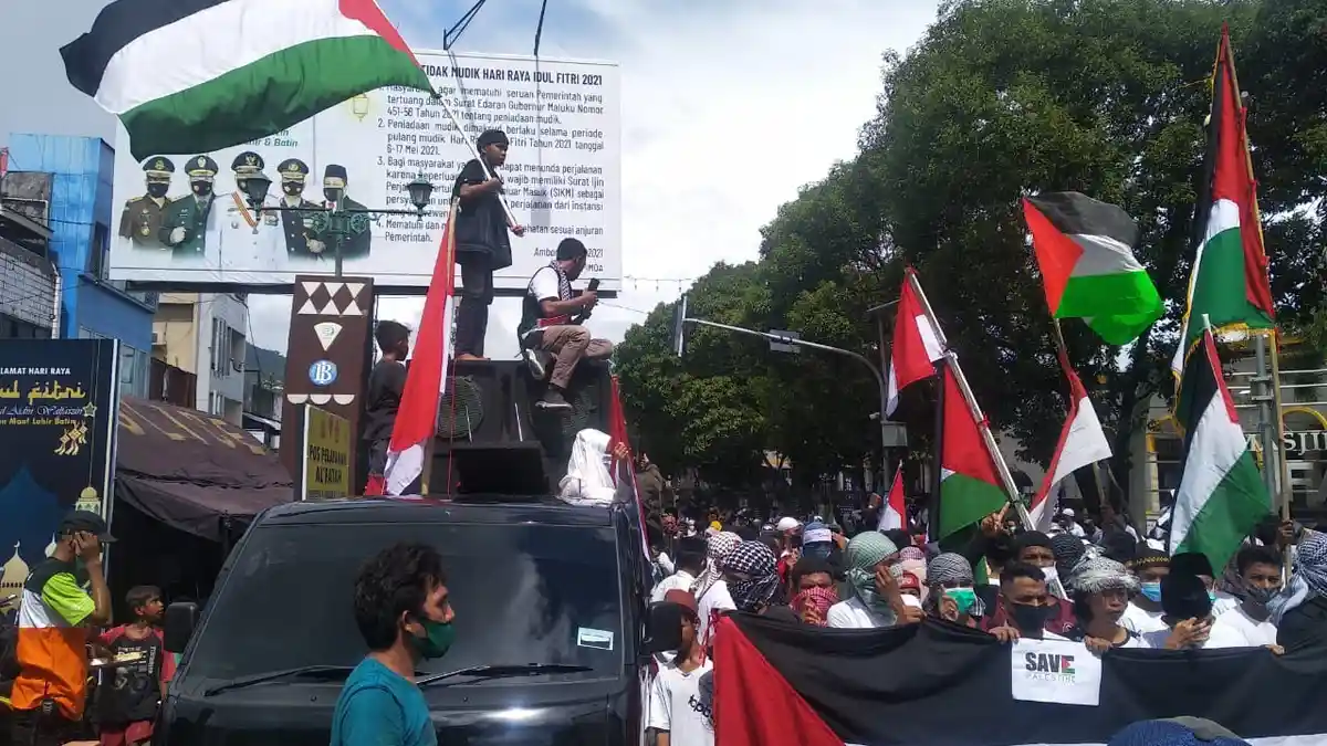 Peserta Aksi Palestina Penuhi Jalan, Warga: Tidak Masalah, Ini Aksi Kemanusiaan