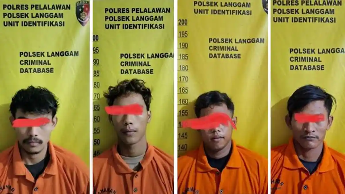 Grebek Rumah di Segati Pelalawan, Polsek Langgam Amankan 4 Pengedar dan ...