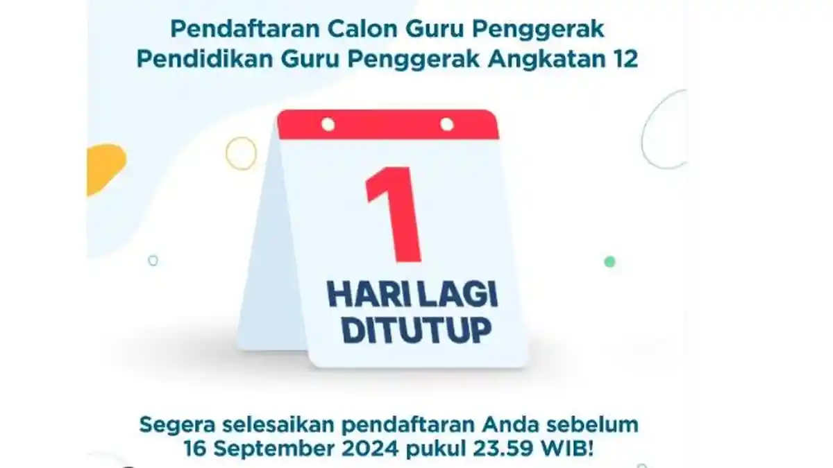 Rekrutmen Calon Guru Penggerak Angkatan 12 Ditutup Besok, Ini Cara Daftar dan Syaratnya