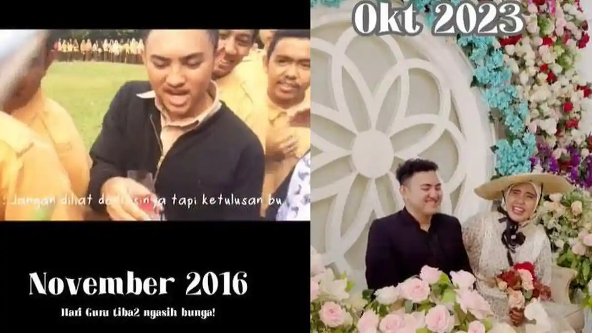 Viral Ibu Guru Ini Menikah dengan Muridnya Sendiri, Berawal dari Dikasih Bunga Saat Hari Guru