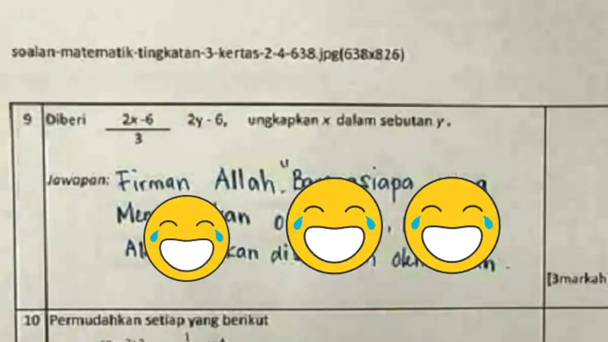 Saking Susahnya Soal Matematika Dijawab Pakai 'Firman Allah', Lihat Isinya Bikin Melongo