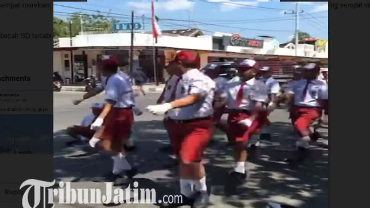 Viral Video Bocah SD Tertabrak Motor saat Ikut Lomba Baris di Kota Blitar