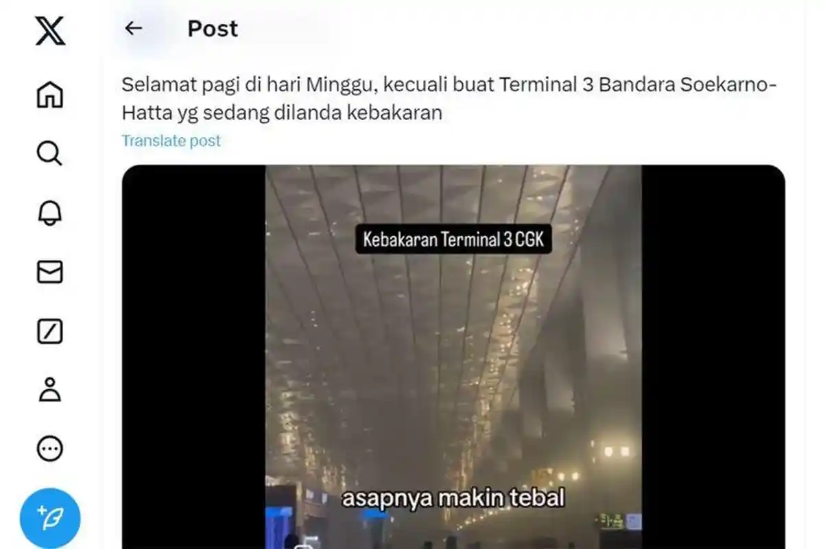 Kebakaran Terjadi di Terminal 3 Bandara Soekarno-Hatta, Ruangan untuk Penumpang Dipenuhi Asap