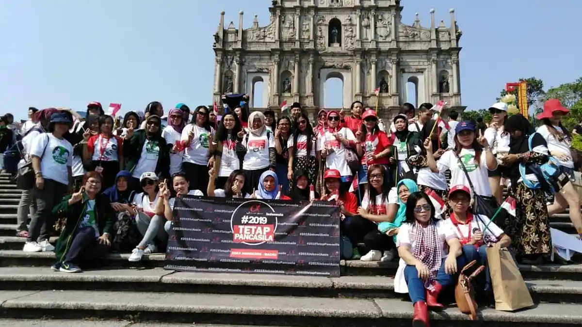 Dari Hongkong Lanjut Macau Pekerja Migran Dukung Jokowi-Maruf Amin
