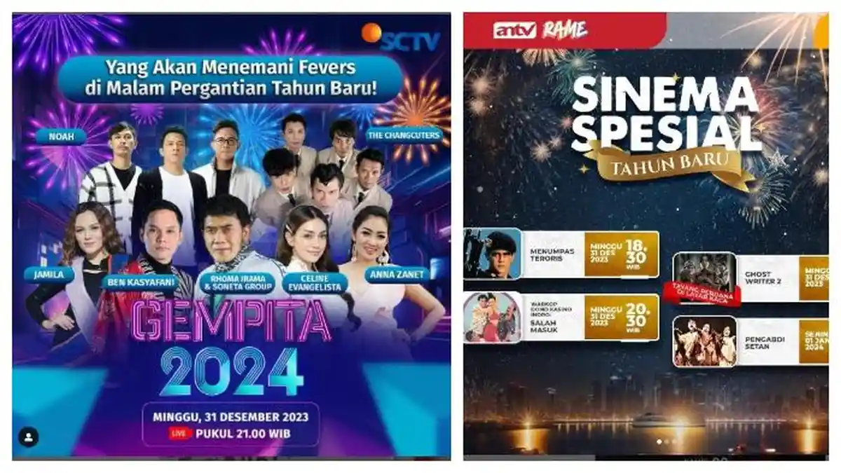 Daftar Acara TV di Malam Tahun Baru 2024, SCTV Ada Rhoma Irama, ANTV Ada Film Pengabdi Setan