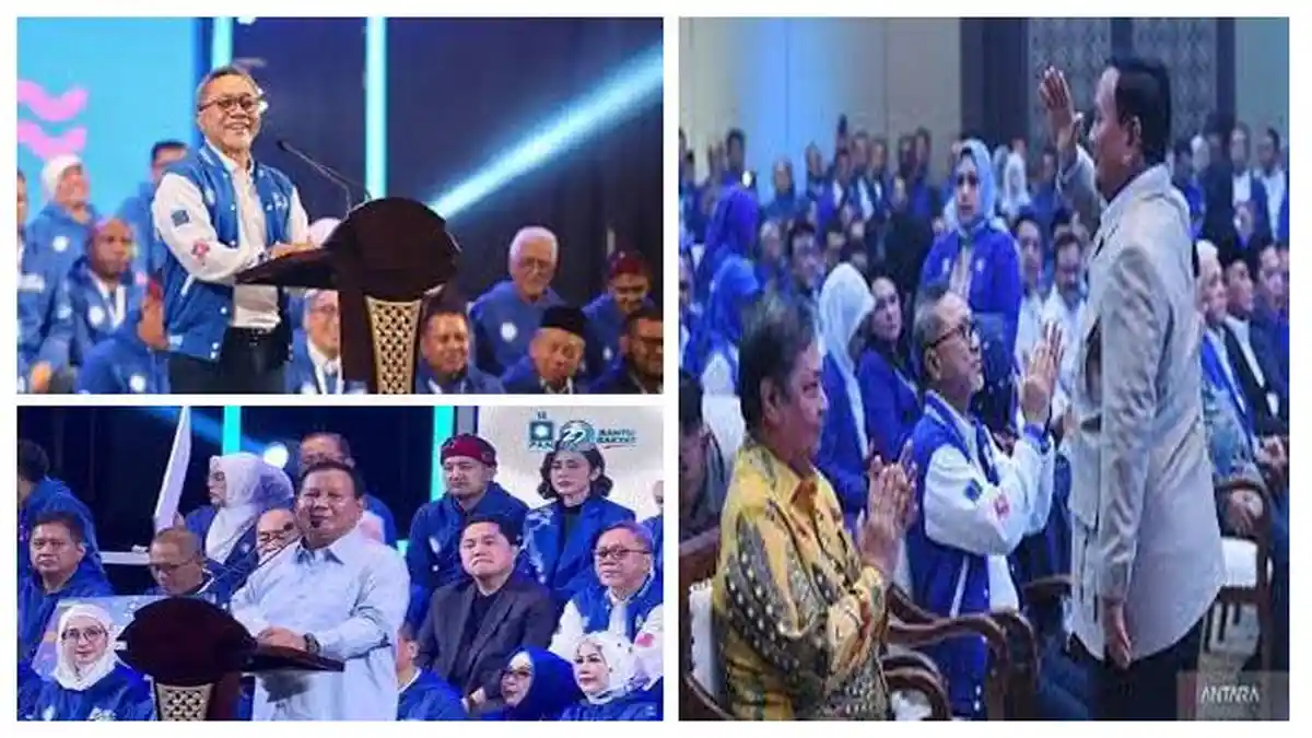 Bersama Ribuan Kader PAN se-Indonesia, Prabowo-Erick Thohir Hadiri Acara HUT ke-25 PAN