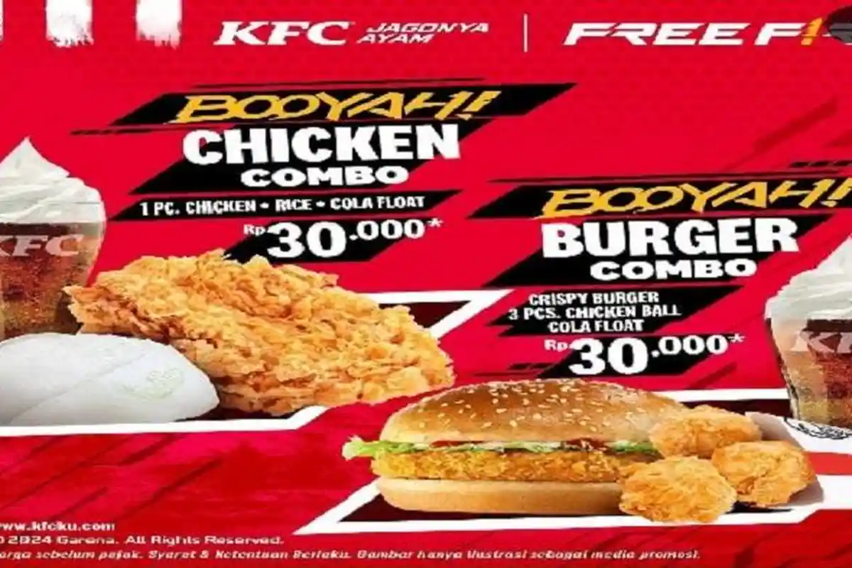 Promo KFC Hari Ini Sabtu, Bikin Game Makin Booyah dengan Booyah Chicken Combo dan Burger Combo
