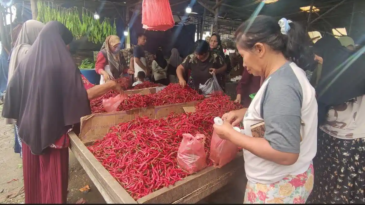 Hari Ini Harga Cabai dan Bawang Merah di Pasar Kebon Kopi Jambi Beragam