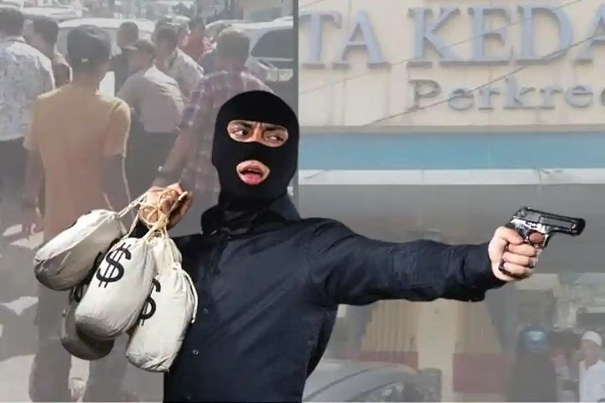 Detik-Detik Perampokan Bersenpi di Bank BPR Lampung Direkam Warga, 2 Pegawai Dikabarkan Tertembak