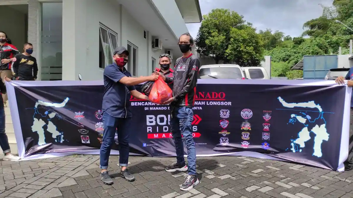 Semangat Brotherhood, 27 Klub Motor Bold Riders Bersatu Bantu Korban Banjir Longsor Manado