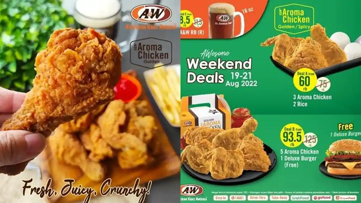 5 Potong Ayam dan Gratis 1 Burger hanya Rp 93.500, Cek Promo A&W Hari ini Sabtu 20 Agustus 2022