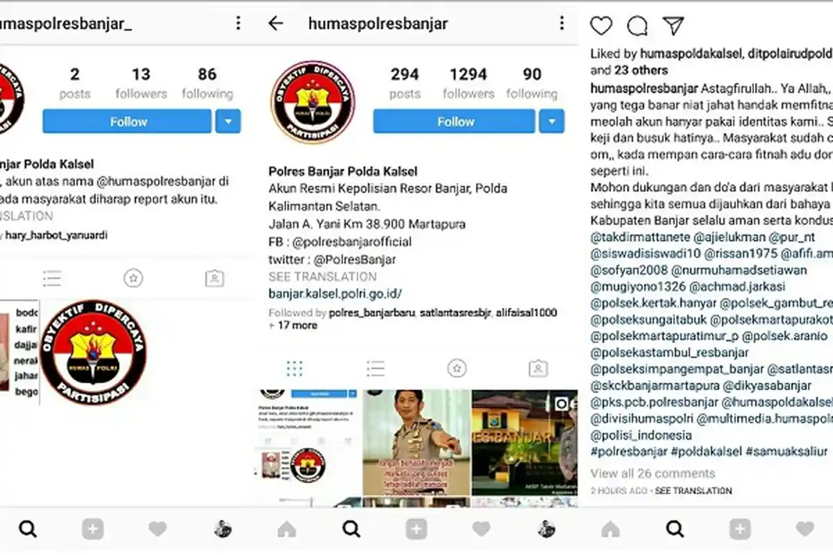 BREAKING NEWS - Ada yang Berani 'Bermain Api', Bikin Akun Palsu Humas Polres Banjar