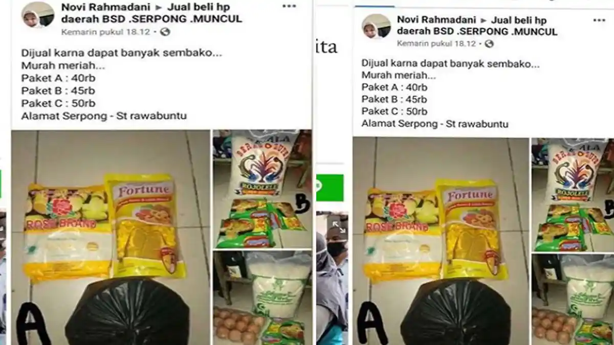 Viral Gadis  Jual Sembako Sumbangan di Medsos, Ini Penjelasannya