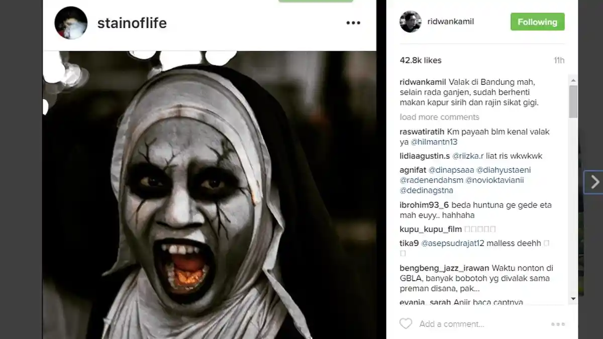 Valak Bandung ala Ridwan Kamil Bikin Ngakak Netizen