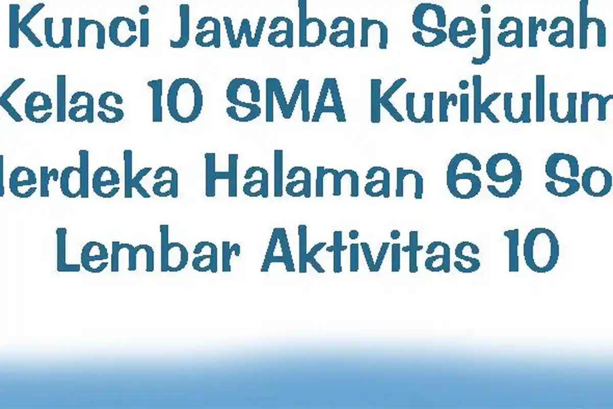 Kunci Jawaban Sejarah Kelas 10 SMA Kurikulum Merdeka Halaman 69 Soal Lembar Aktivitas 10
