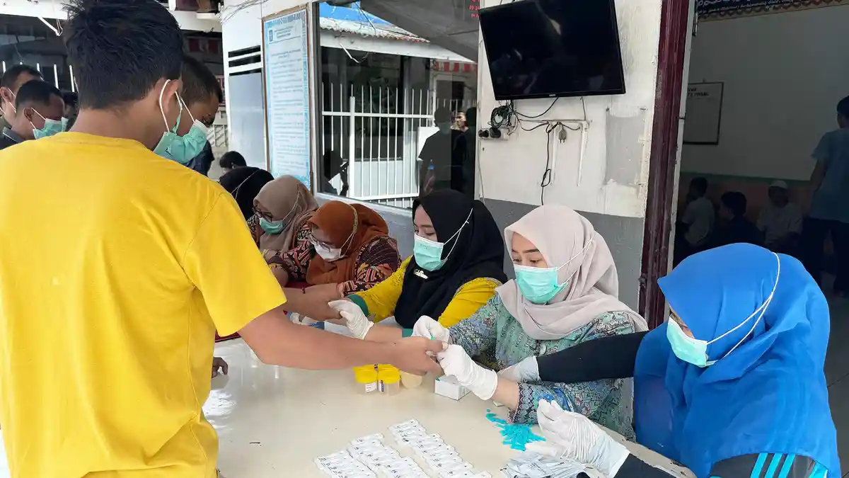 Ratusan WBP Lapas Kotapinang Jalani Screening TBC dan HIV/AIDS