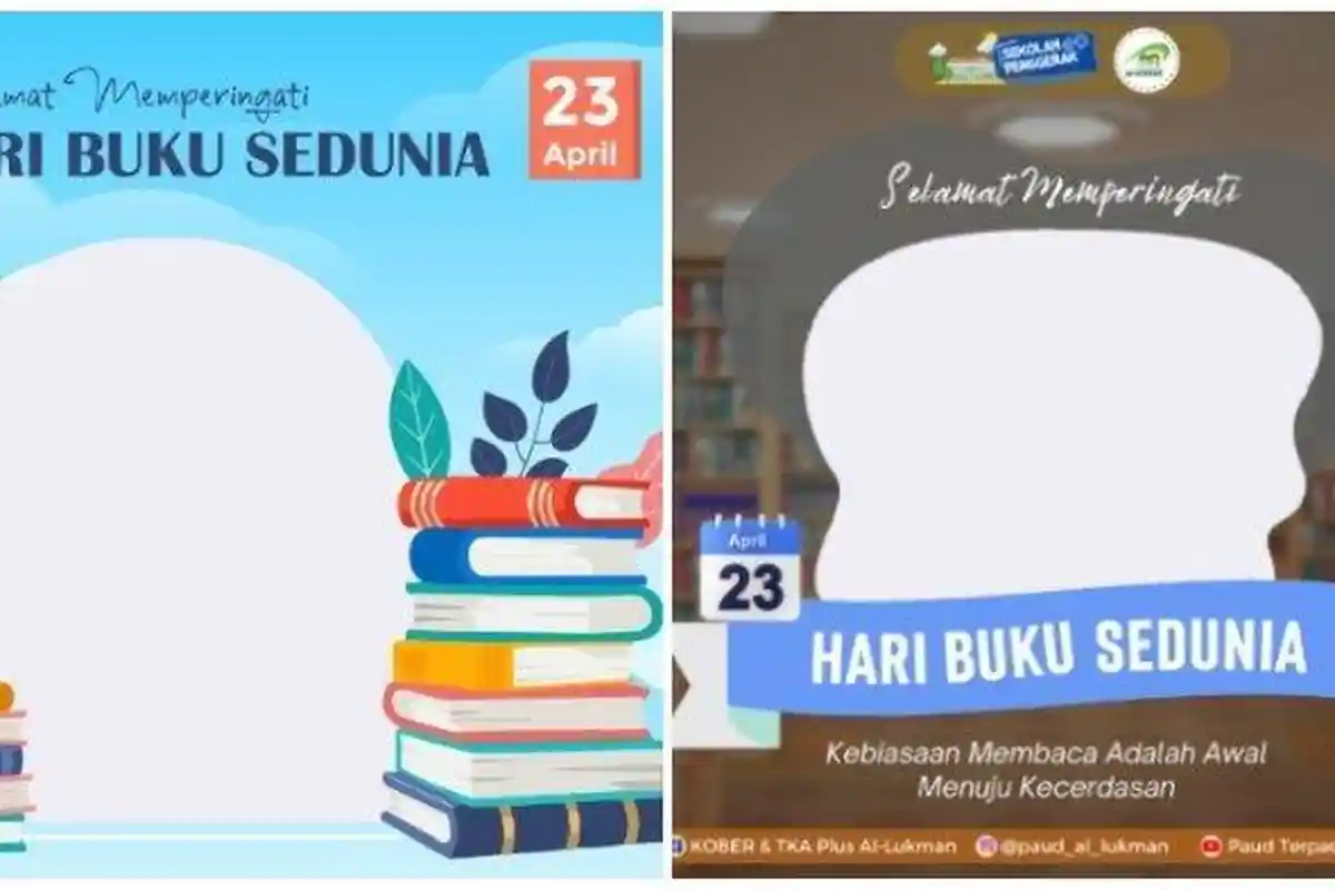 Meriahkan Hari Buku Sedunia 2024, Berikut 30 Link Twibbon Lengkap dengan Cara Buat
