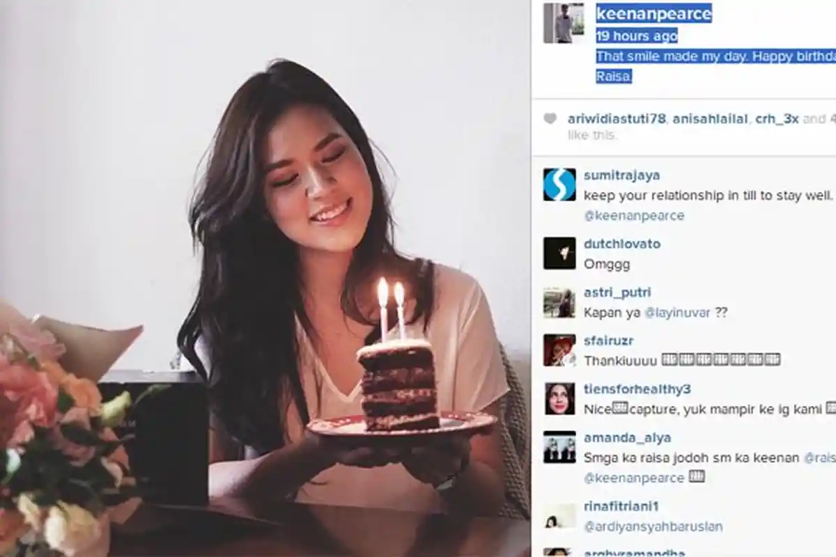 Raisa Pajang Foto Ulang Tahun Bareng Keenan Pearce