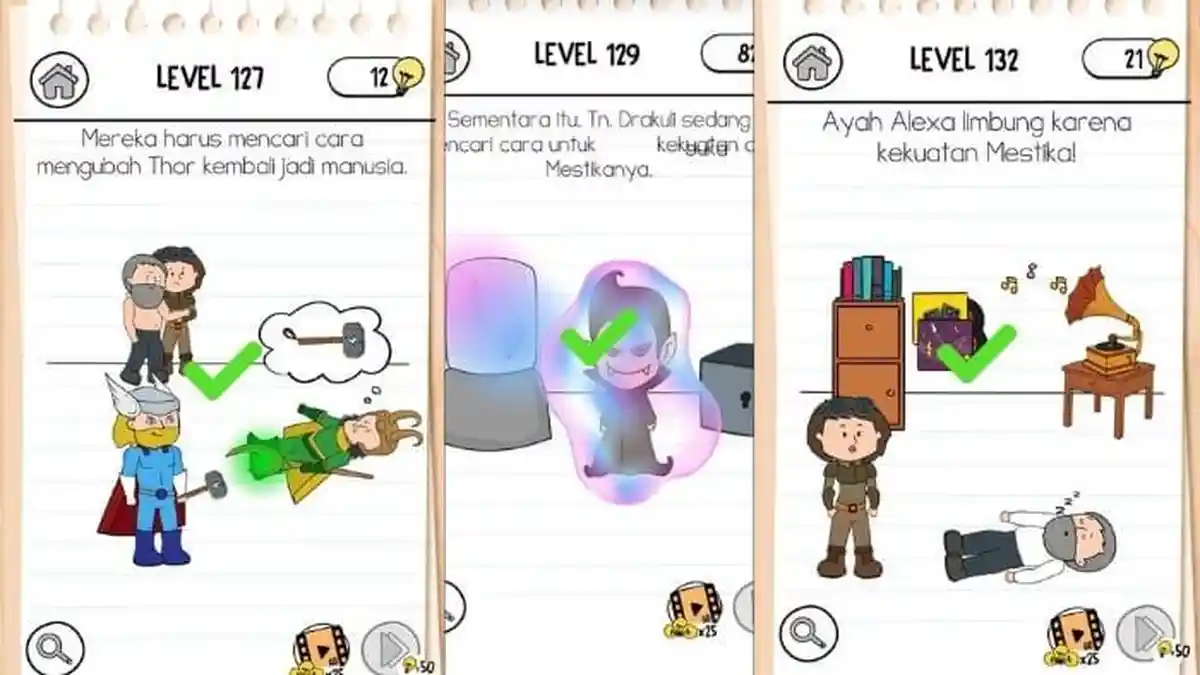 Kunci Jawaban Brain Test 3 Tricky Quest Level 127 128 129 130 131 132 ...