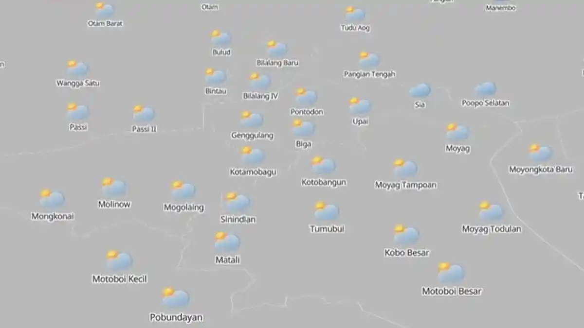 Prakiraan Cuaca di Kotamobagu Sulawesi Utara Besok Selasa 24 Juni 2025