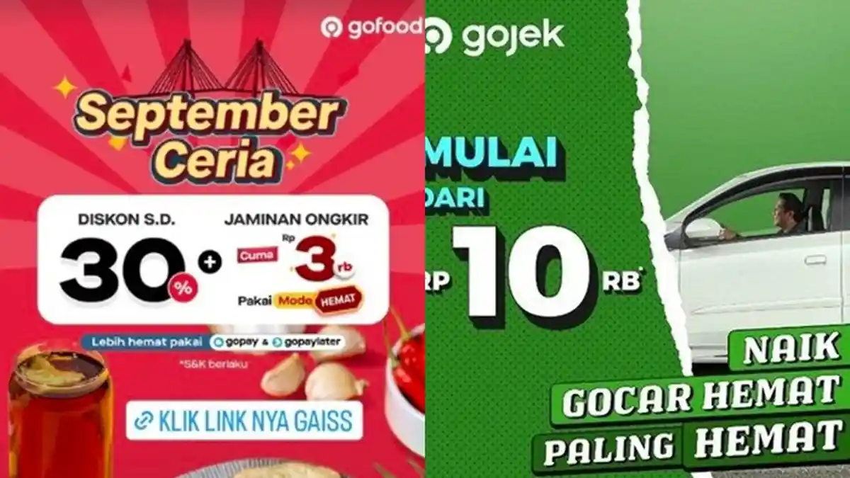 13 Kode Promo Gojek Terbaru 18 September 2023 Diskon GoFood 30 Persen,GoRide Rp30Ribu, Ada Cashback