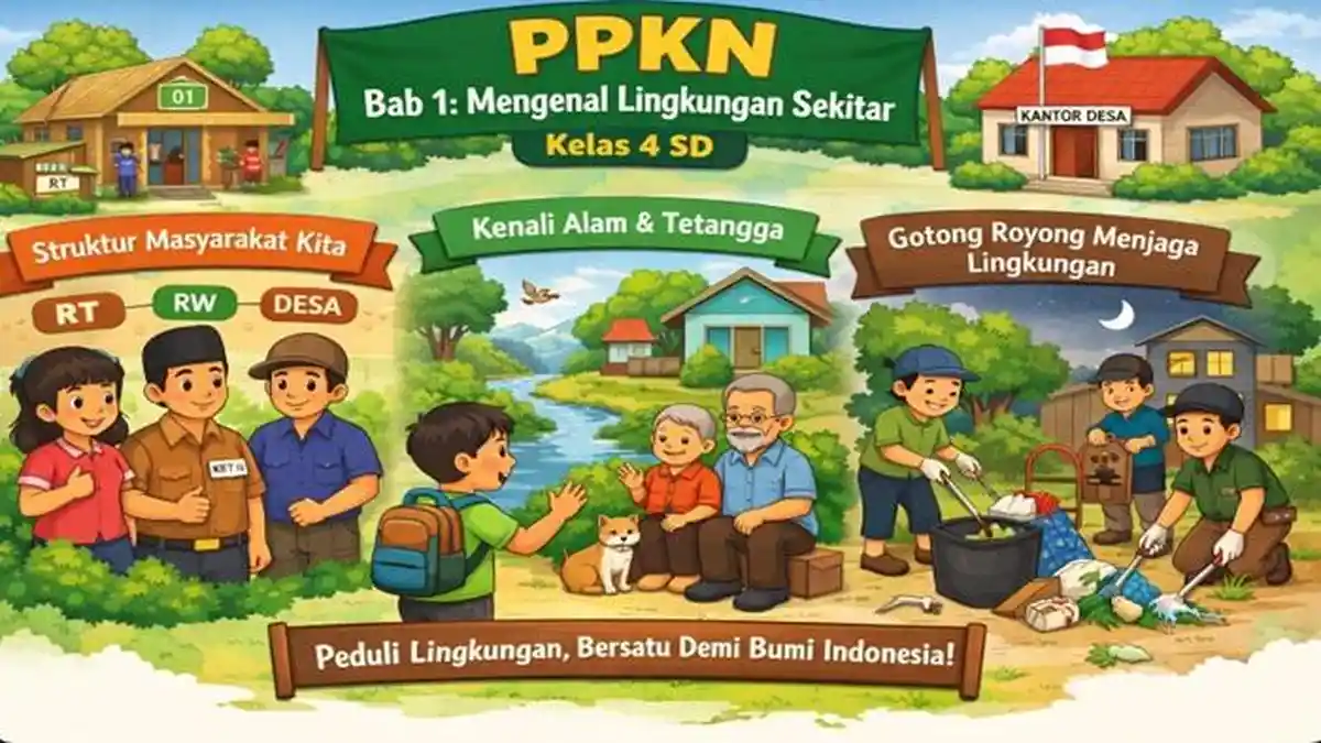 Ringkasan Materi dan Soal HOTS Pendidikan Pancasila Kelas 4 SD Bab 1 Mengenal Lingkungan Sekitar - Sripoku.com