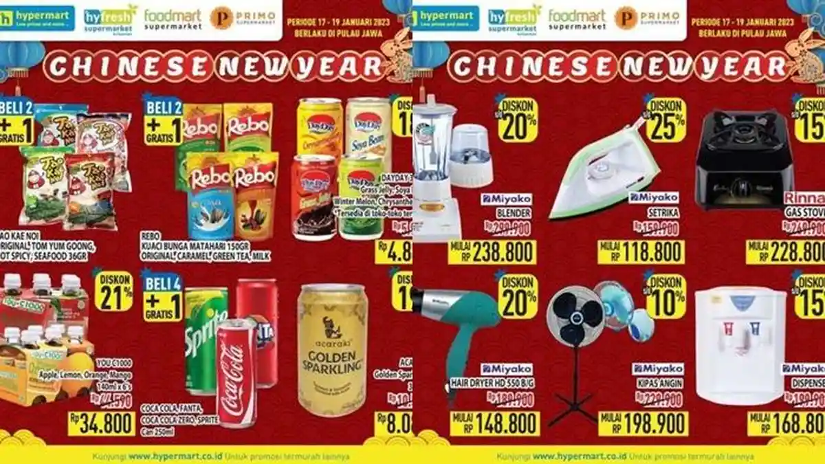 Promo Hypermart Hari ini Selasa 17 Januari 2023, Belanja Minuman Soda 250 Mililiter Beli 4 Gratis 1