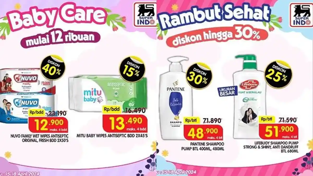 Katalog Promo Superindo Hari ini 18 April 2024, Sabun Mandi dan Shampoo Diskon hingga 40 Persen