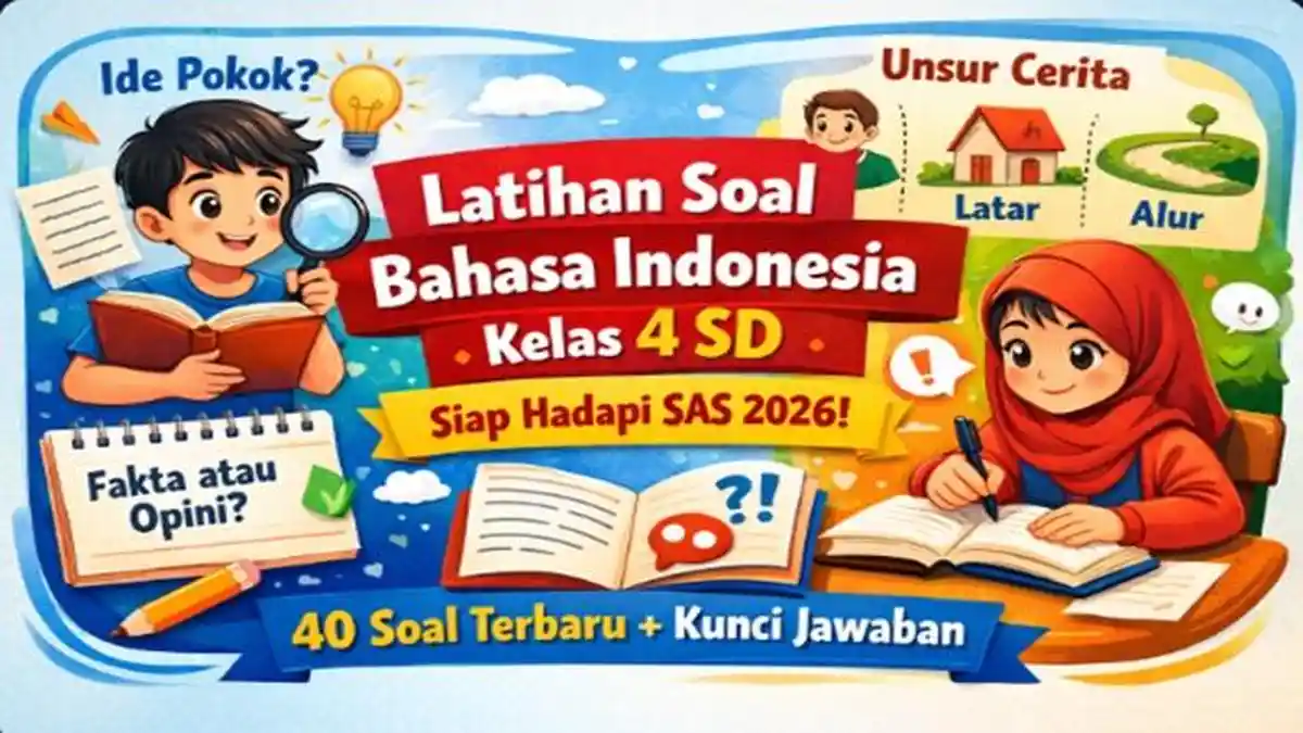 40 Soal SAS Bahasa Indonesia Kelas 4 SD Semester 2 Kurikulum Merdeka 2026, Lengkap Kunci Jawaban