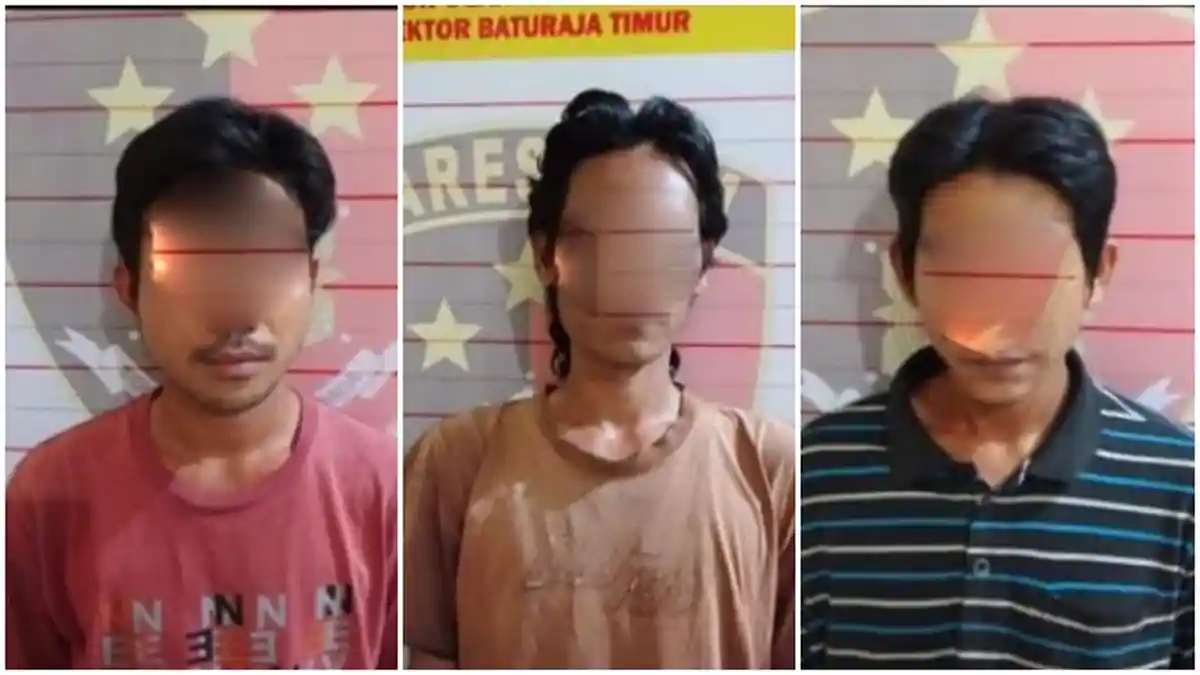 Polisi Ringkus 3 Pria Pencuri Rel KA di Baturaja, 2 Tersangka Lain Kabur Saat Ditangkap