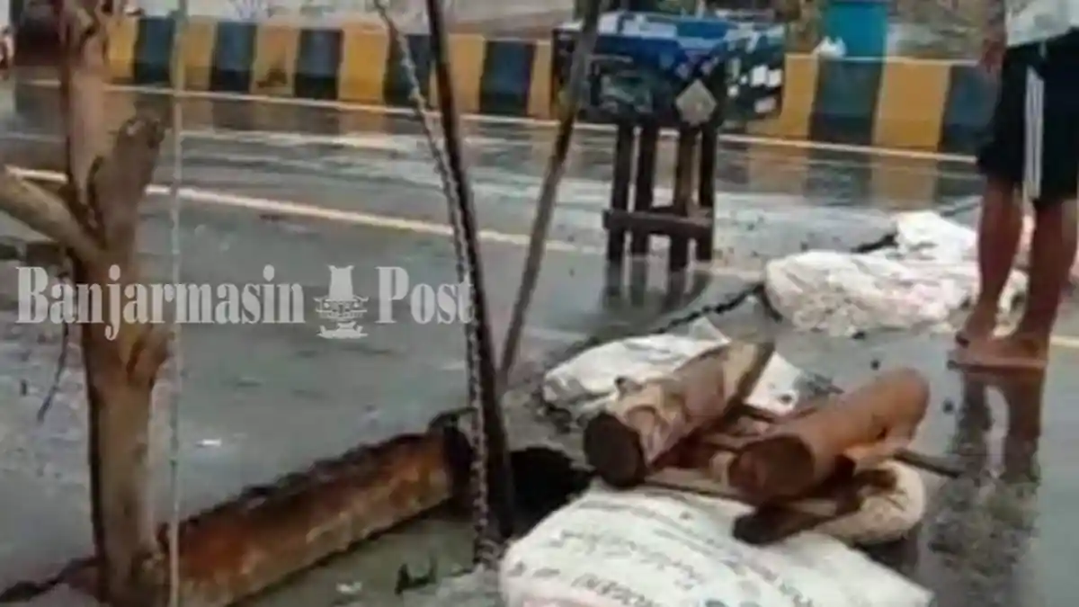 Oprit Jembatan di Jejangkit Rusak, Pengendara Arah Banjarmasin- Marabahan Diminta Hati-hati