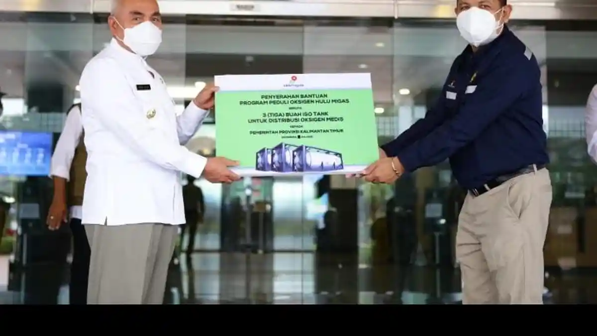 SKK Migas Serahkan 60 Ton Oksigen Medis ke Pemprov Kaltim, Bantu RS yang Merawat Pasien Covid-19