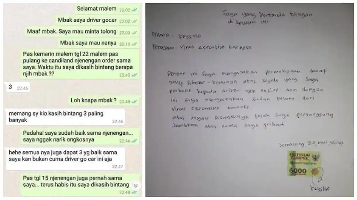 VIRAL - Beri Satu Bintang pada Driver Ojol Berujung Suspend, Pemandu Karaoke Ini Dipecat