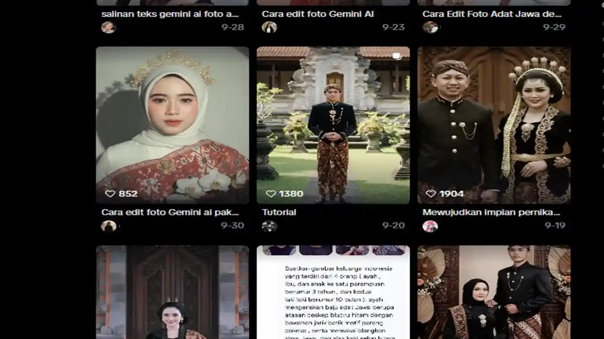 5 Teks Prompt Gemini AI Edit Foto Ala Pengantin Adat Jawa Pria dan Wanita