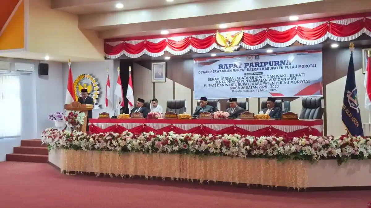 Bupati Morotai Rusli Sibua Sampaikan Besaran Utang Bawaan di Pidato Sertijab