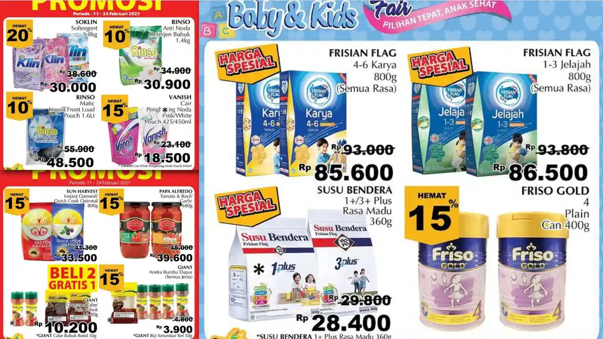 Promo Giant Hari Ini 23 Februari 2021, Harga Spesial Daging, Gula, Minyak Goreng, Susu, Diapers
