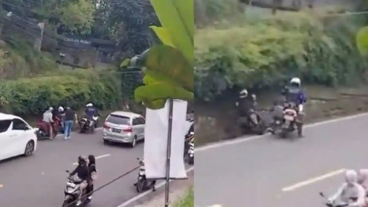 Viral! Patwal Diduga Tendang Pemotor di Puncak, Ini Kata Polisi