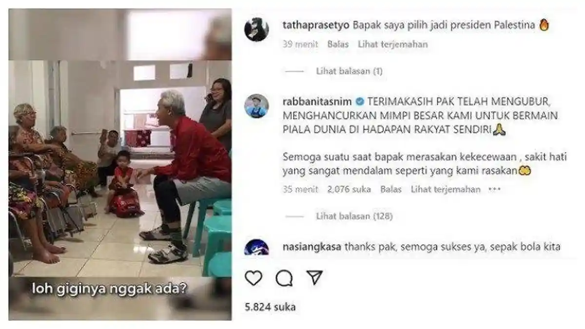 Piala Dunia U-20 Batal Digelar di Indonesia, IG Ganjar Pranowo Diserbu Pemain U-20:Mimpi Kami Hancur