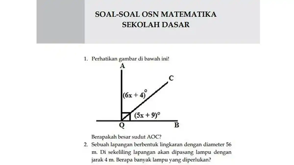 50 Contoh Soal Olimpiade Matematika SD Untuk Latihan OSN 2026